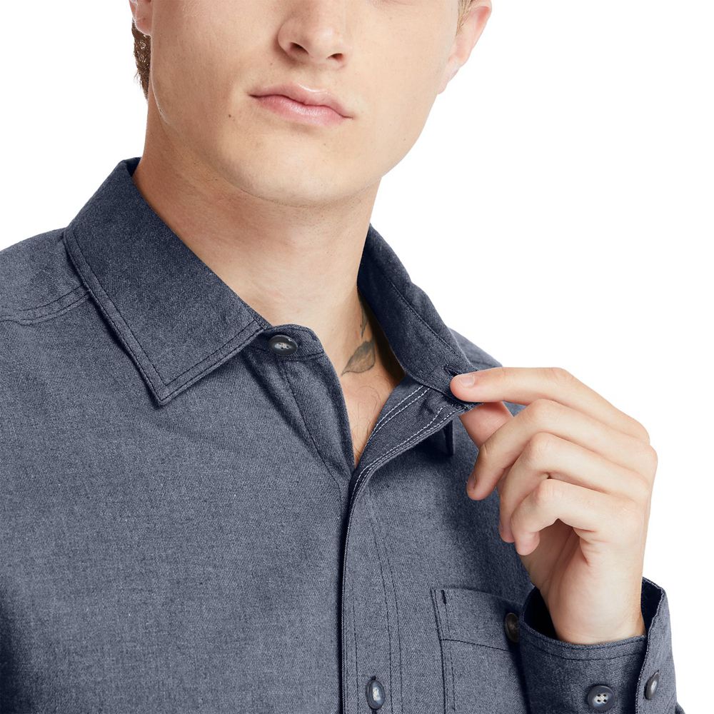 Camisa Masculino - Timberland Pro® Woodfort Midweight Flannel Work - EXPYB9134 - Azul Marinho